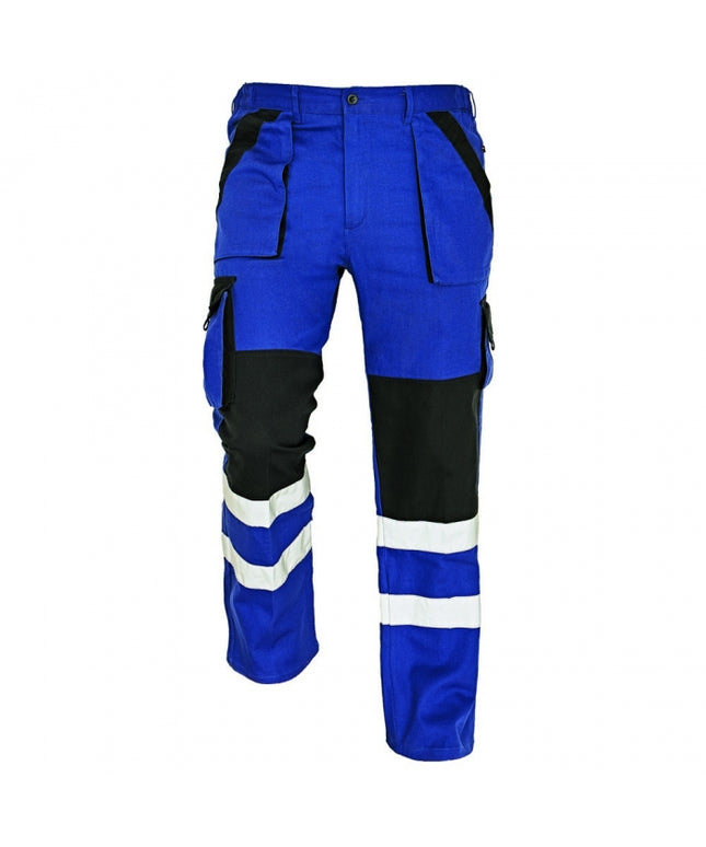 Pantaloni de lucru cu benzi reflectorizante Cerva MAX REFLEX, 100% bumbac, 240 gr/mp