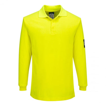 Tricou polo cu maneca lunga Portwest FR805 Modaflame KNIT FR, 60% modacrilic, 39% bumbac, 1% fibra de carbon, 210 gr/mp