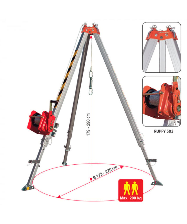 Pachet Trepied + Troliu Vertiqual T-MAN 13 & RUPPY 503