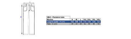 Pantalon de lucru in talie Renania NEW WILLIAM, 97% bumbac, 245gr/mp, 3% spandex