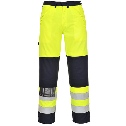 Pantaloni reflectorizanti ignifugi Portwest MULTI-NORM FR62 , 99% bumbac, 1% fibra de carbon, 345g