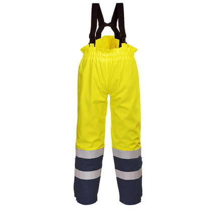 Pantaloni salopeta cu pieptar ignifugi reflectorizanti Portwest BIZFLAME MULTI ARC FR78, 80% bumbac, 19% poliester, 1% fibra de carbon, 380g