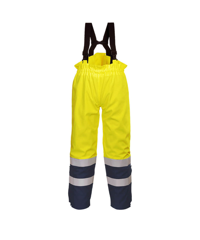 Pantaloni salopeta cu pieptar ignifugi reflectorizanti Portwest BIZFLAME MULTI ARC FR78, 80% bumbac, 19% poliester, 1% fibra de carbon, 380g