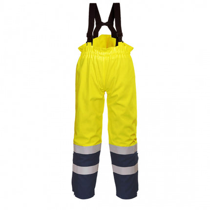 Pantaloni salopeta cu pieptar ignifugi reflectorizanti Portwest BIZFLAME MULTI ARC FR78, 80% bumbac, 19% poliester, 1% fibra de carbon, 380g