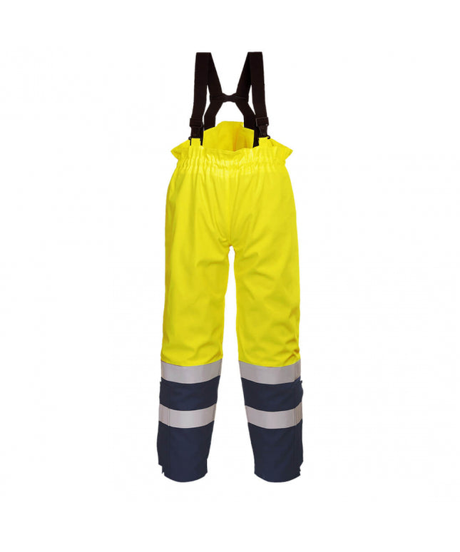 Pantaloni salopeta cu pieptar ignifugi reflectorizanti Portwest BIZFLAME MULTI ARC FR78, 80% bumbac, 19% poliester, 1% fibra de carbon, 380g