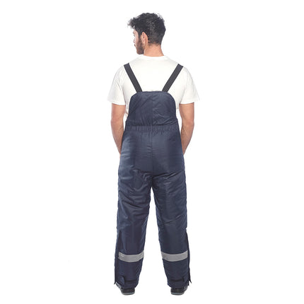 Pantaloni cu pieptar vatuiti de iarna Portwest COLDSTORE CS11, pentru depozite frigorifice, -40C, 100% poliester, 300g