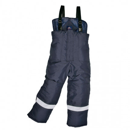 Pantaloni cu pieptar vatuiti de iarna Portwest COLDSTORE CS11, pentru depozite frigorifice, -40C, 100% poliester, 300g