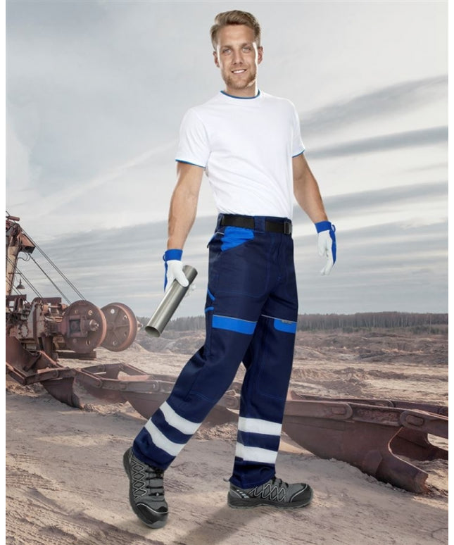 Pantaloni de lucru cu benzi reflectorizante Ardon COOL TREND REFLEX, 100% bumbac, 260 gr/mp