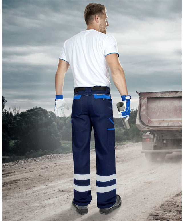 Pantaloni de lucru cu benzi reflectorizante Ardon COOL TREND REFLEX, 100% bumbac, 260 gr/mp