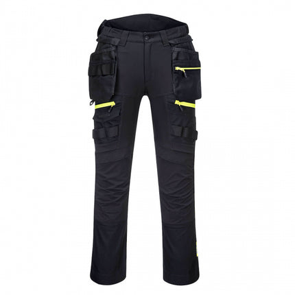 Pantaloni cu buzunare detasabile cu benzi reflectorizante dama Portwest DX452, 93% poliester, 7% elastan, 270 gr/mp