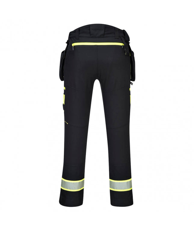 Pantaloni cu buzunare detasabile cu benzi reflectorizante dama Portwest DX452, 93% poliester, 7% elastan, 270 gr/mp