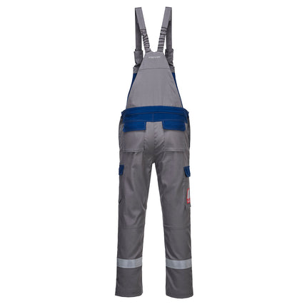 Pantaloni salopeta cu pieptar ignifugi Portwest BIZFLAME ULTRA FR07,bicolori, 80% bumbac, 19% poliester, 1% fibra de carbon 340g