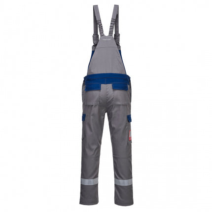 Pantaloni salopeta cu pieptar ignifugi Portwest BIZFLAME ULTRA FR07,bicolori, 80% bumbac, 19% poliester, 1% fibra de carbon 340g