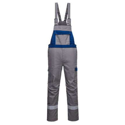 Pantaloni salopeta cu pieptar ignifugi Portwest BIZFLAME ULTRA FR07,bicolori, 80% bumbac, 19% poliester, 1% fibra de carbon 340g