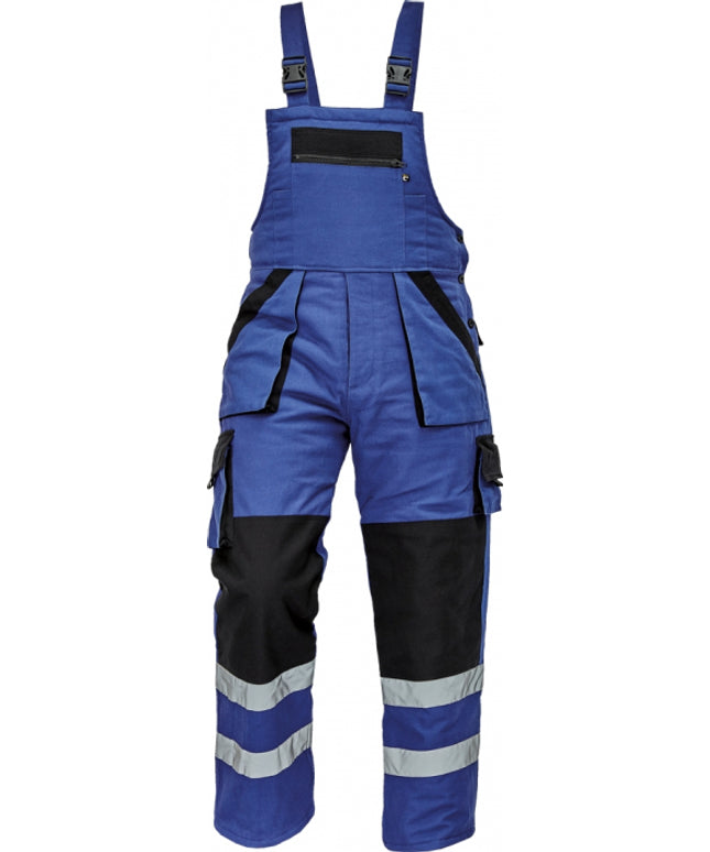 Pantaloni cu pieptar cu benzi reflectorizante Cerva MAX WINTER REFLEX 100 % bumbac