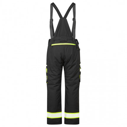 Pantaloni cu pieptar de iarna cu benzi reflectorizante Portwest DX458, 100% poliester, 300D Stretch Oxford, 200 gr/mp