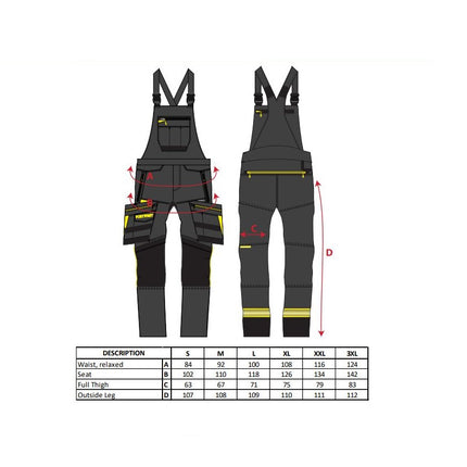 Pantaloni salopeta cu pieptar Portwest DX441 DX4, cu benzi reflectorizante, 93% poliester, 7% elastan, 270g