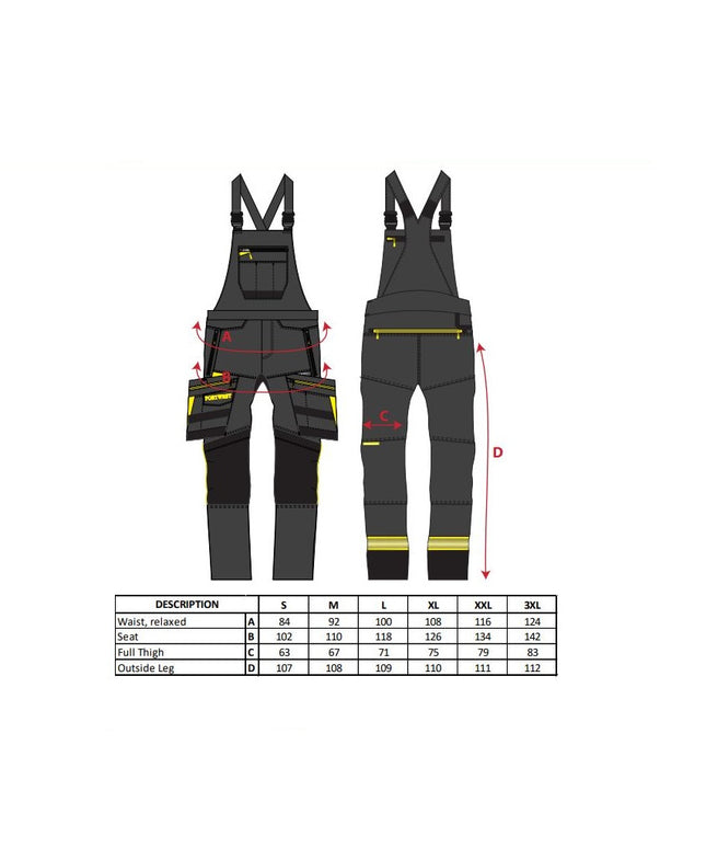 Pantaloni salopeta cu pieptar Portwest DX441 DX4, cu benzi reflectorizante, 93% poliester, 7% elastan, 270g