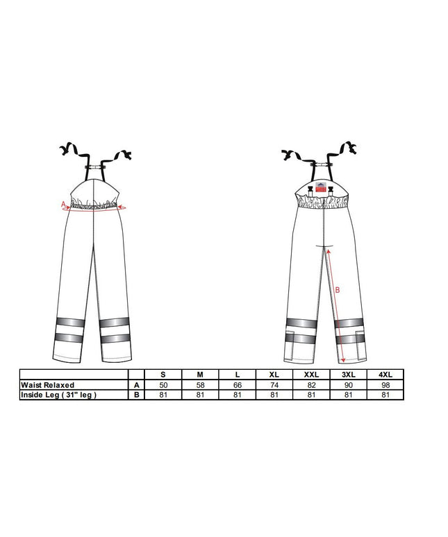 Pantaloni salopeta cu pieptar ignifugi reflectorizanti Portwest BIZFLAME MULTI ARC FR78, 80% bumbac, 19% poliester, 1% fibra de carbon, 380g