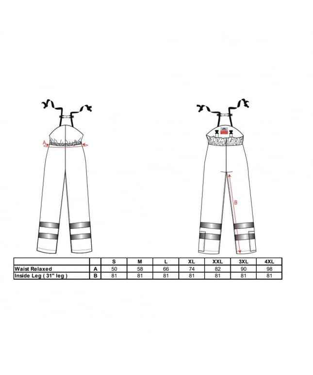 Pantaloni salopeta cu pieptar ignifugi reflectorizanti Portwest BIZFLAME MULTI ARC FR78, 80% bumbac, 19% poliester, 1% fibra de carbon, 380g