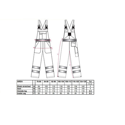 Pantaloni salopeta cu pieptar reflectorizanti HIVIS S388, necaptusiti, 100% poliester, 190 gr/mp