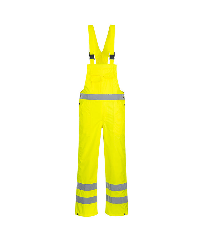 Pantaloni salopeta cu pieptar reflectorizanti HIVIS S388, necaptusiti, 100% poliester, 190 gr/mp