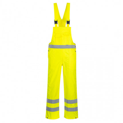 Pantaloni salopeta cu pieptar reflectorizanti HIVIS S388, necaptusiti, 100% poliester, 190 gr/mp