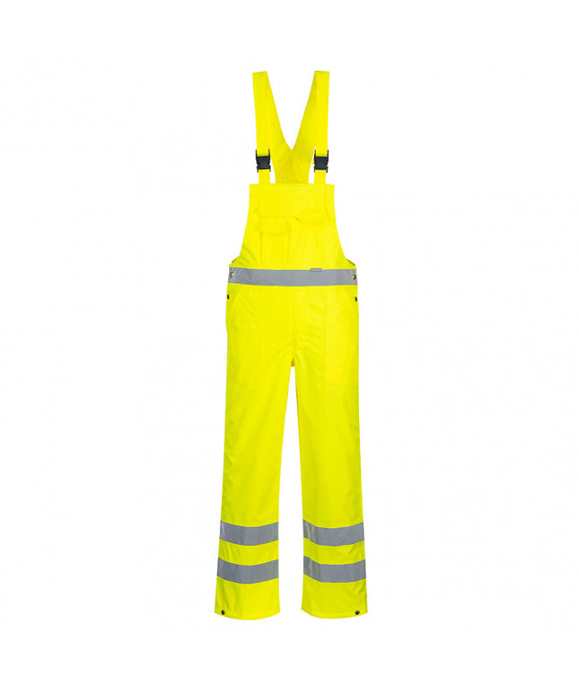 Pantaloni salopeta cu pieptar reflectorizanti HIVIS S388, necaptusiti, 100% poliester, 190 gr/mp