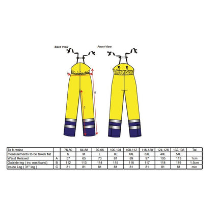 Pantaloni salopeta cu pieptar reflectorizanti impermeabili Portwest BIZFLAME HIVIS S782, ignifugi, protectie multipla, 98% poliester, 2% fibra de carbon, 250g