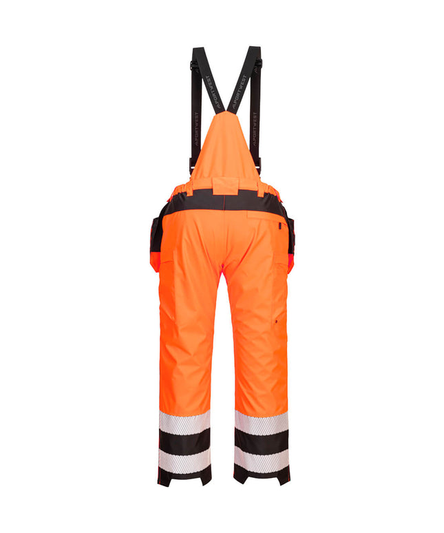 Pantaloni cu pieptar reflectorizanti impermeabili Portwest PW356, 100% poliester, 300D Oxford, 190 gr/mp
