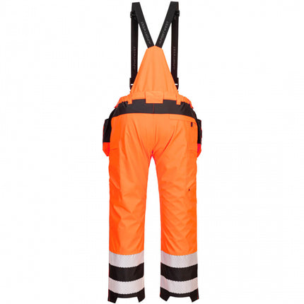 Pantaloni cu pieptar reflectorizanti impermeabili Portwest PW356, 100% poliester, 300D Oxford, 190 gr/mp