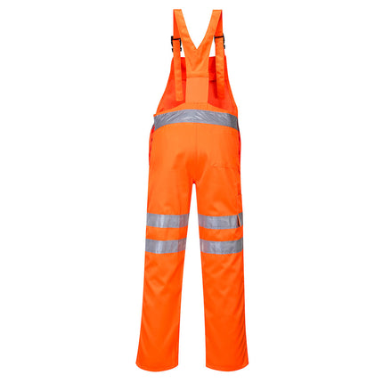 Pantaloni cu pieptar reflectorizanti Portwest RT43, 80% poliester, 20% bumbac, 280 gr/mp