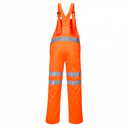 Pantaloni cu pieptar reflectorizanti Portwest RT43, 80% poliester, 20% bumbac, 280 gr/mp