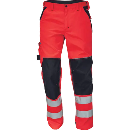 Pantaloni de lucru cu benzi reflecorizante Cerva KNOXFIELD HV FL, 80% poliester, 20% bumbac, 290 gr/mp
