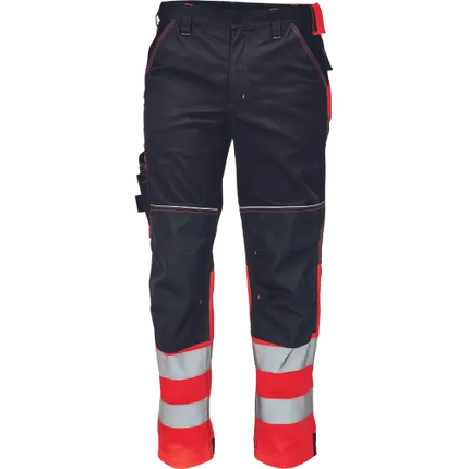 Pantaloni de lucru cu benzi reflecorizante Cerva KNOXFIELD HV FL, 80% poliester, 20% bumbac, 290 gr/mp