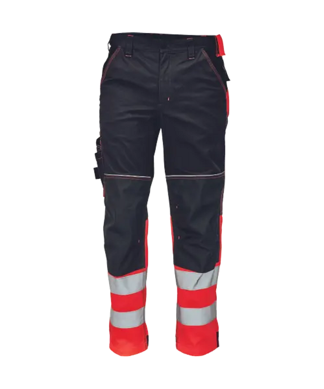 Pantaloni de lucru cu benzi reflecorizante Cerva KNOXFIELD HV FL, 80% poliester, 20% bumbac, 290 gr/mp