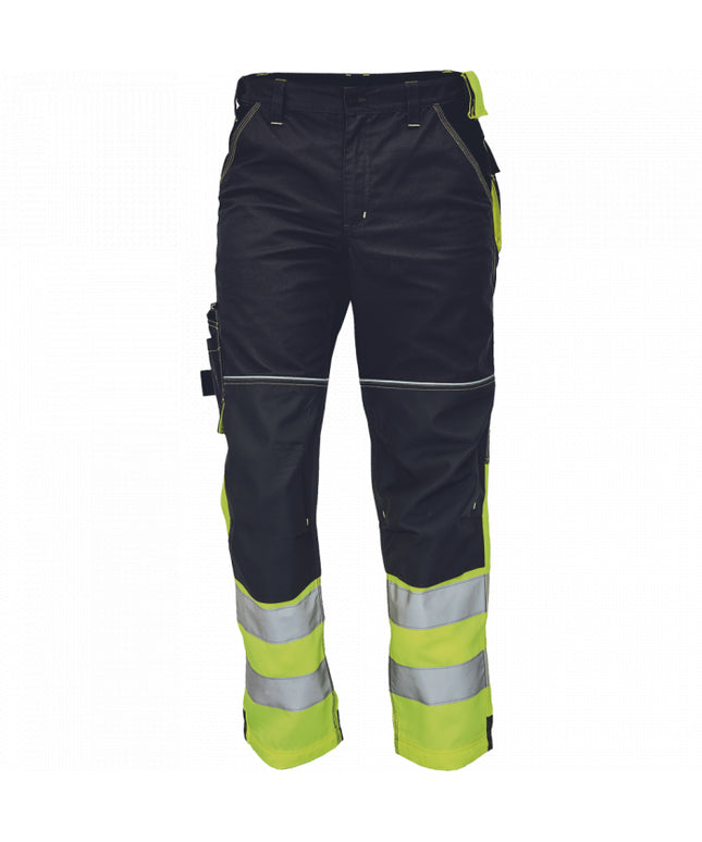 Pantaloni de lucru cu benzi reflectorizante Cerva KNOXFIELD HV, 65% poliester, 35% bumbac, 275 gr/mp