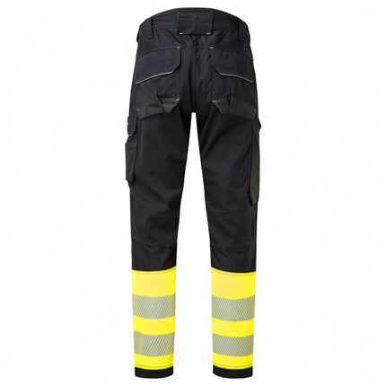 Pantaloni de lucru cu benzi reflectorizante Portwest Class 1 HOLSTER, 60% modacrilic, 39% bumbac, 1% fibra carbon, 280 gr/mp