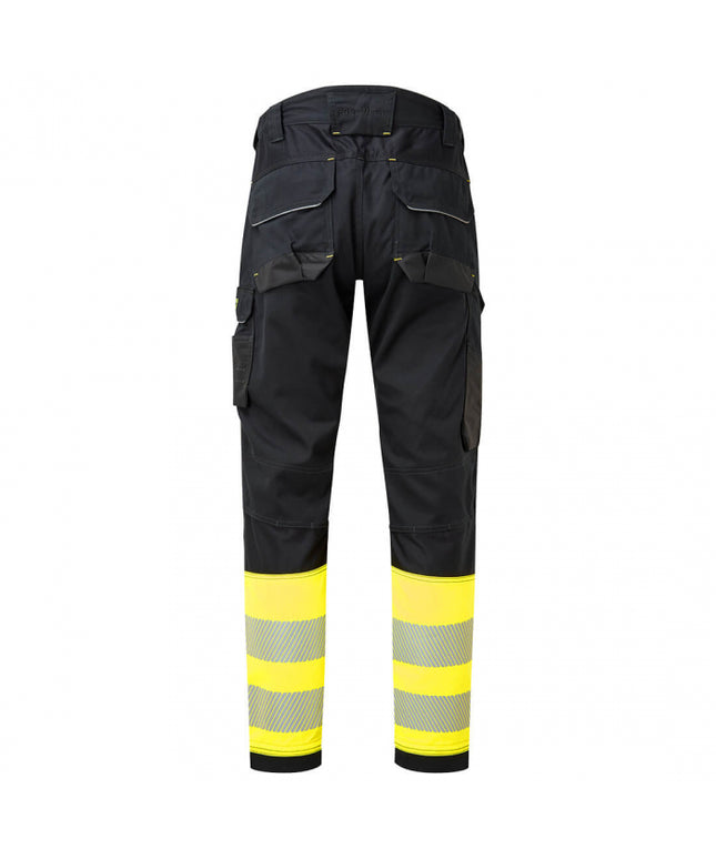 Pantaloni de lucru cu benzi reflectorizante Portwest Class 1 HOLSTER, 60% modacrilic, 39% bumbac, 1% fibra carbon, 280 gr/mp