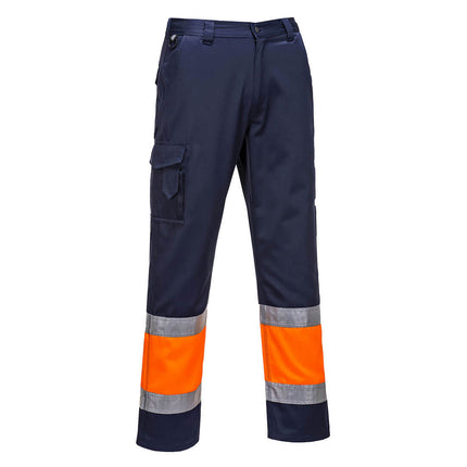 Pantaloni de lucru cu benzi reflectorizante Portwest L049, 65% poliester, 35% bumbac, 190 gr/mp