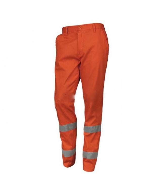Pantaloni de lucru cu benzi reflectorizante Renania Warning ROAD, 100% bumbac, 260gr/mp