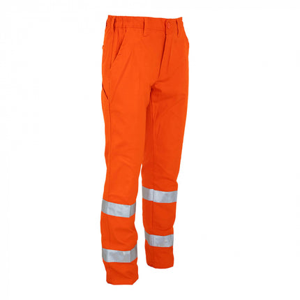 Pantaloni de lucru cu benzi reflectorizante Renania Warning ROAD, 100% bumbac, 260gr/mp