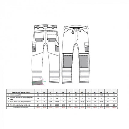 Pantaloni reflectorizanti Portwest PW3 PW340, 65% poliester, 35% bumbac, 300g