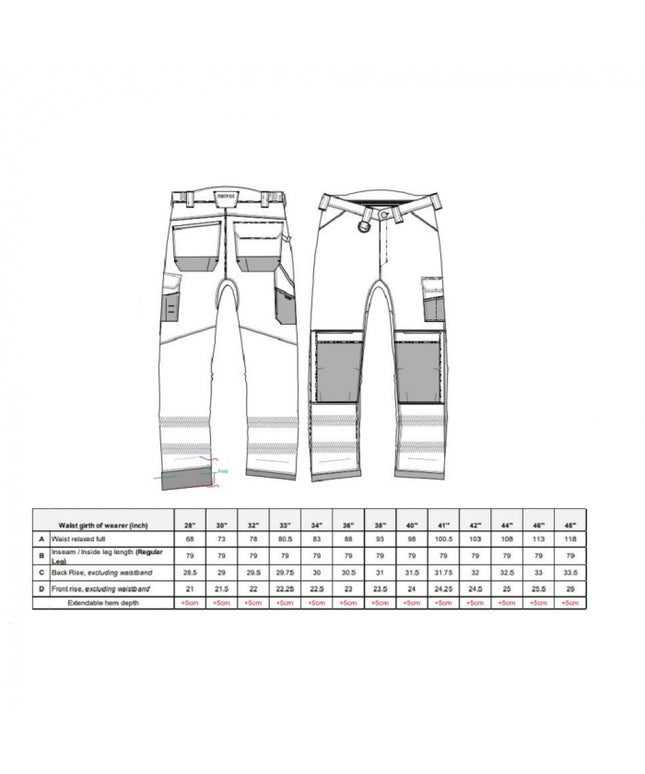 Pantaloni reflectorizanti Portwest PW3 PW340, 65% poliester, 35% bumbac, 300g