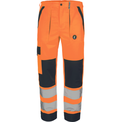Pantaloni de lucru in talie cu benzi reflectorizante Cerva MAX NEO HV, 65% poliester, 35% bumbac, 250 gr/mp