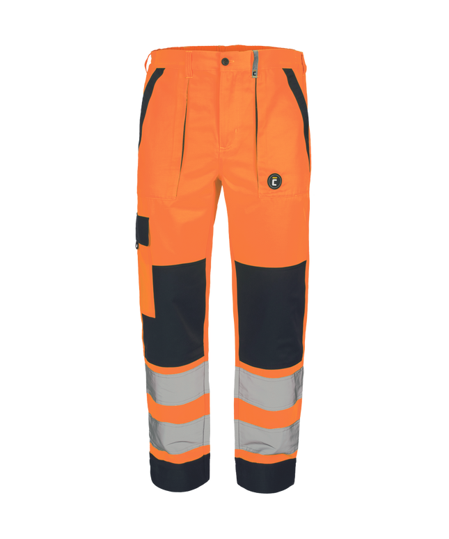 Pantaloni de lucru in talie cu benzi reflectorizante Cerva MAX NEO HV, 65% poliester, 35% bumbac, 250 gr/mp