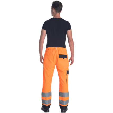 Pantaloni de lucru in talie cu benzi reflectorizante Cerva MAX NEO HV, 65% poliester, 35% bumbac, 250 gr/mp