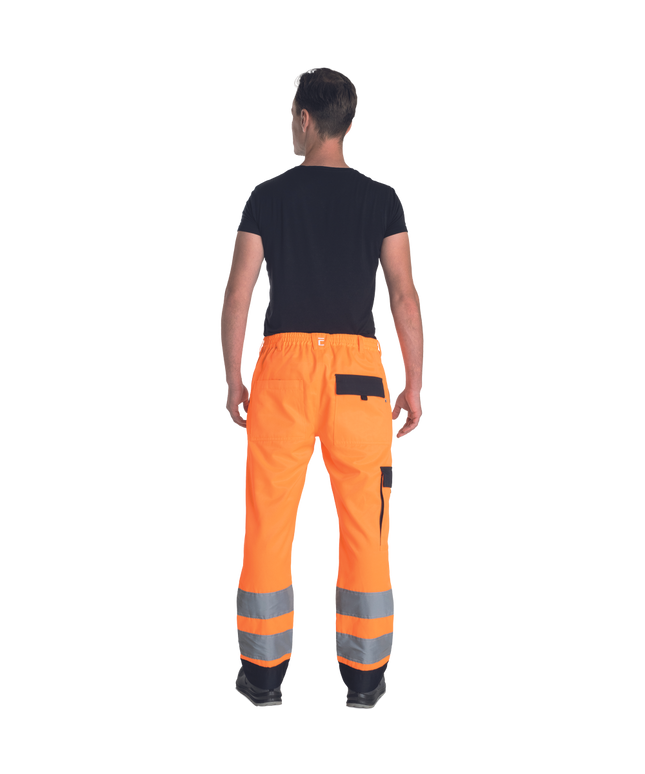 Pantaloni de lucru in talie cu benzi reflectorizante Cerva MAX NEO HV, 65% poliester, 35% bumbac, 250 gr/mp