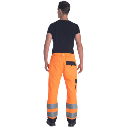 Pantaloni de lucru in talie cu benzi reflectorizante Cerva MAX NEO HV, 65% poliester, 35% bumbac, 250 gr/mp