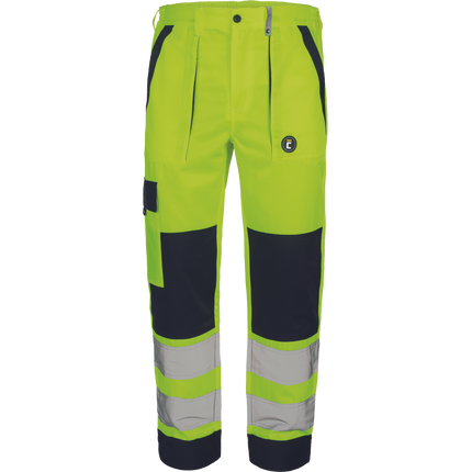 Pantaloni de lucru in talie cu benzi reflectorizante Cerva MAX NEO HV, 65% poliester, 35% bumbac, 250 gr/mp